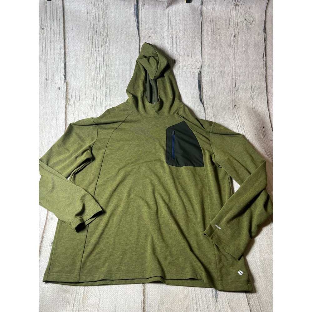 Xersion Hoodie Mens XXL Olive Green Quick-Dri Athletic Gorpcore Minimalist